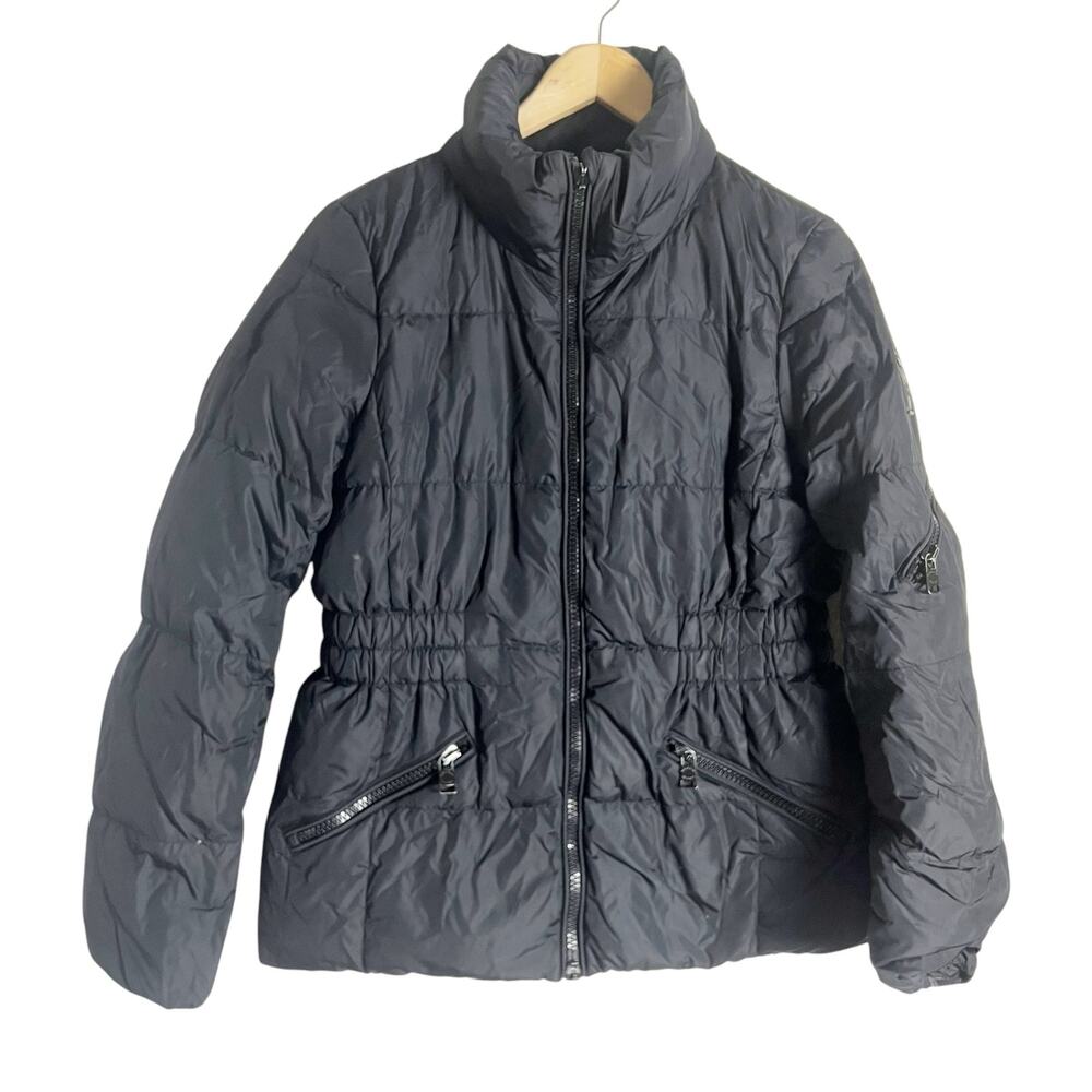 Coach Icon Black Zip Up Short Nylon Down Puffer Jacket Size Medium
